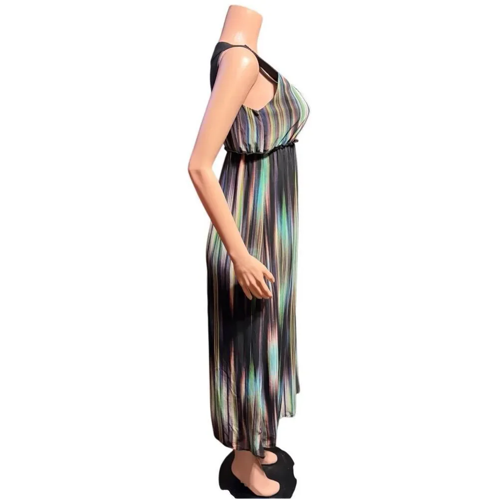 Samijo multicolored maxi dress with a beaded neckline M/8